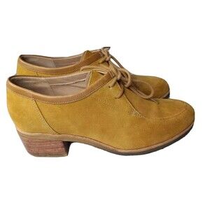 Vintage Clarks Phenia Strand Ankle Boots Women's 10 M Mustard Brown